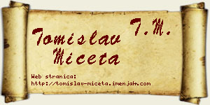 Tomislav Mičeta vizit kartica